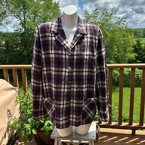 Pendleton Plaid Wool 49’er Button Front Jacket Shirt Retro Shacket Sz Medium e23